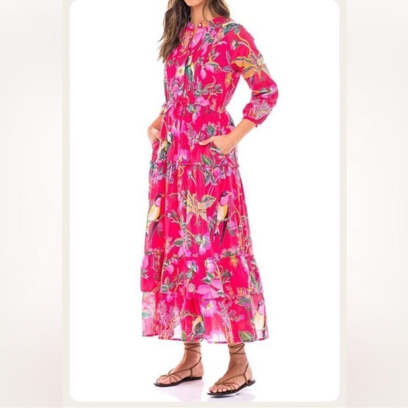 Banjanan Bazaar Pink Floral Maxi Dress Size XS in perfect condition- doesn’t fit - Picture 3 of 9